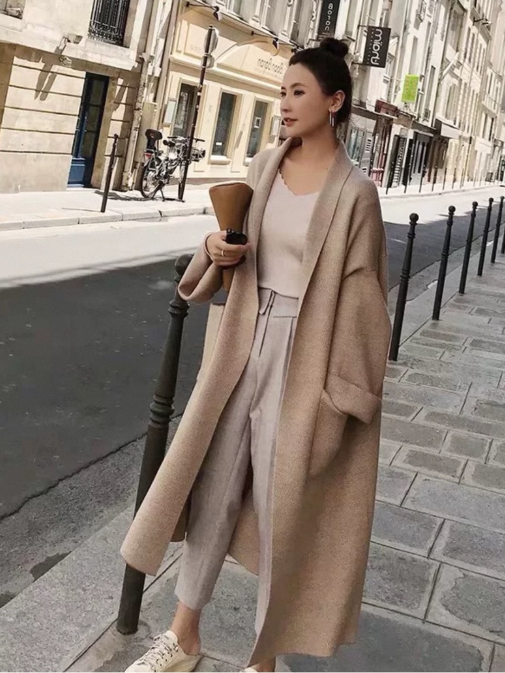 BNWT Heavyweight Herringbone Knit Long Coatigan / Duster  Size 2